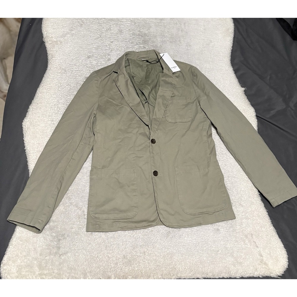 Goodfellow Co Small Kenwood Casual Cotton Blazer Jacket Olive Green Unstructured